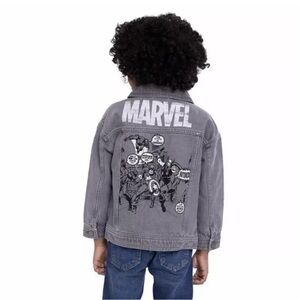 Marvel Kids Gray Denim Jacket sz 6